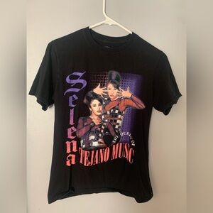 Black Selena Tejano Music Graphic T-Shirt